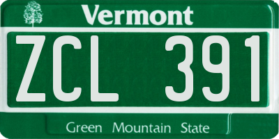 VT license plate ZCL391