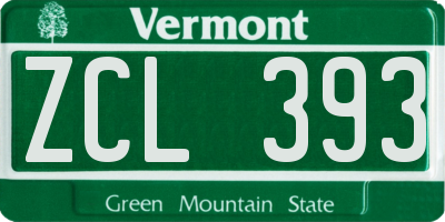 VT license plate ZCL393