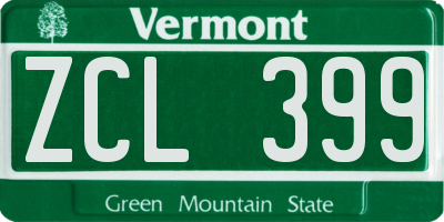 VT license plate ZCL399