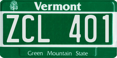 VT license plate ZCL401