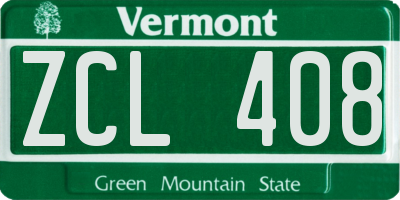 VT license plate ZCL408