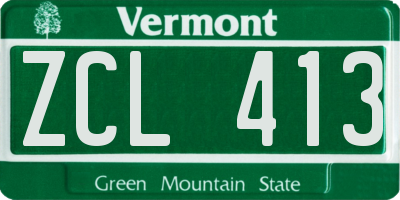 VT license plate ZCL413