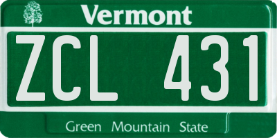 VT license plate ZCL431