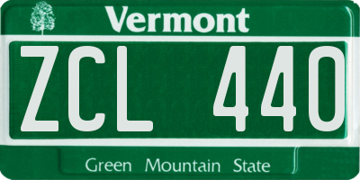 VT license plate ZCL440