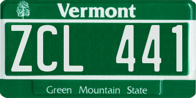 VT license plate ZCL441