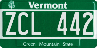 VT license plate ZCL442