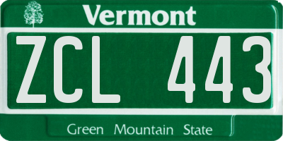 VT license plate ZCL443