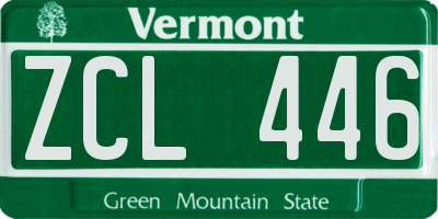 VT license plate ZCL446