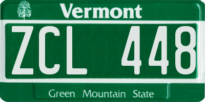 VT license plate ZCL448