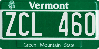 VT license plate ZCL460