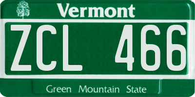 VT license plate ZCL466