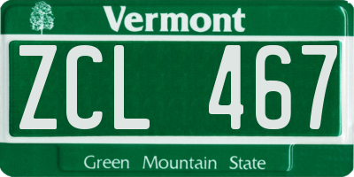 VT license plate ZCL467
