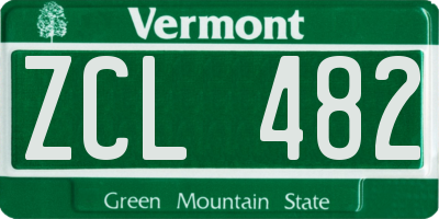VT license plate ZCL482