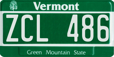 VT license plate ZCL486