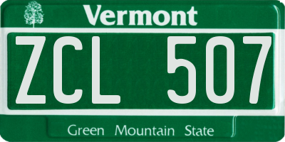 VT license plate ZCL507