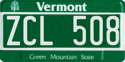 VT license plate ZCL508