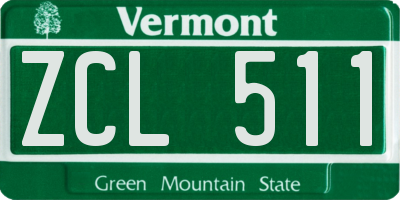 VT license plate ZCL511
