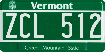 VT license plate ZCL512