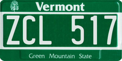 VT license plate ZCL517