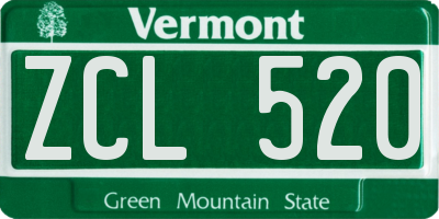VT license plate ZCL520