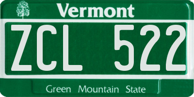 VT license plate ZCL522