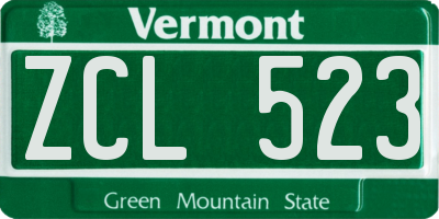 VT license plate ZCL523