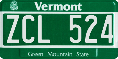 VT license plate ZCL524