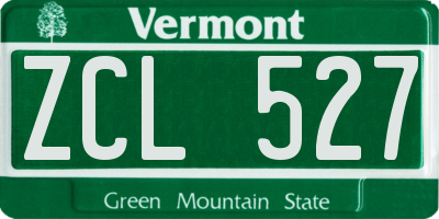 VT license plate ZCL527
