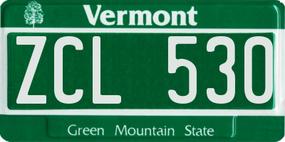 VT license plate ZCL530
