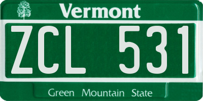 VT license plate ZCL531