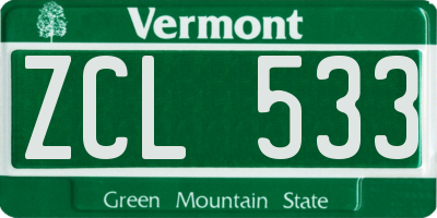 VT license plate ZCL533
