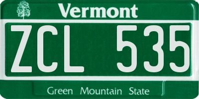 VT license plate ZCL535