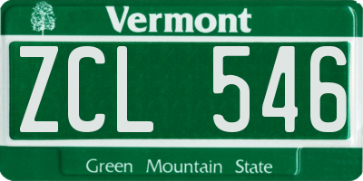 VT license plate ZCL546