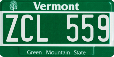 VT license plate ZCL559