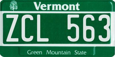 VT license plate ZCL563