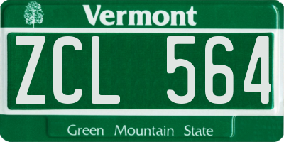VT license plate ZCL564