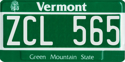 VT license plate ZCL565