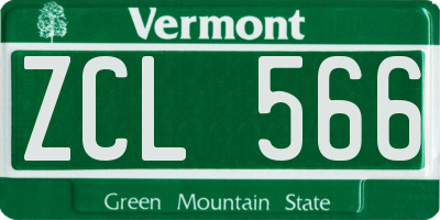 VT license plate ZCL566