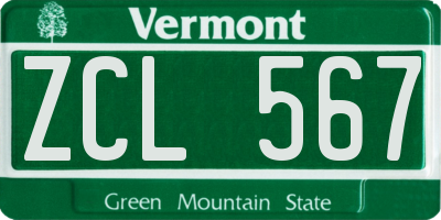 VT license plate ZCL567