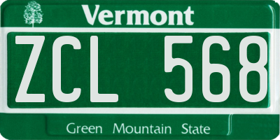 VT license plate ZCL568