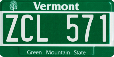 VT license plate ZCL571