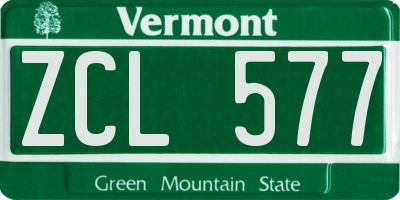VT license plate ZCL577