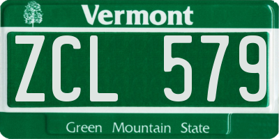 VT license plate ZCL579
