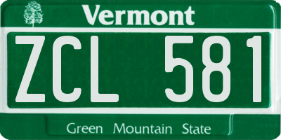 VT license plate ZCL581