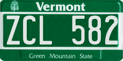 VT license plate ZCL582