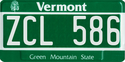VT license plate ZCL586