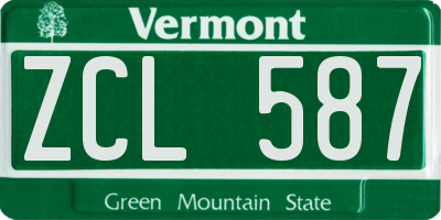 VT license plate ZCL587