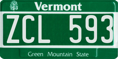 VT license plate ZCL593