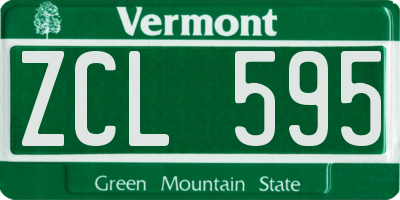 VT license plate ZCL595
