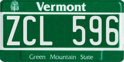 VT license plate ZCL596